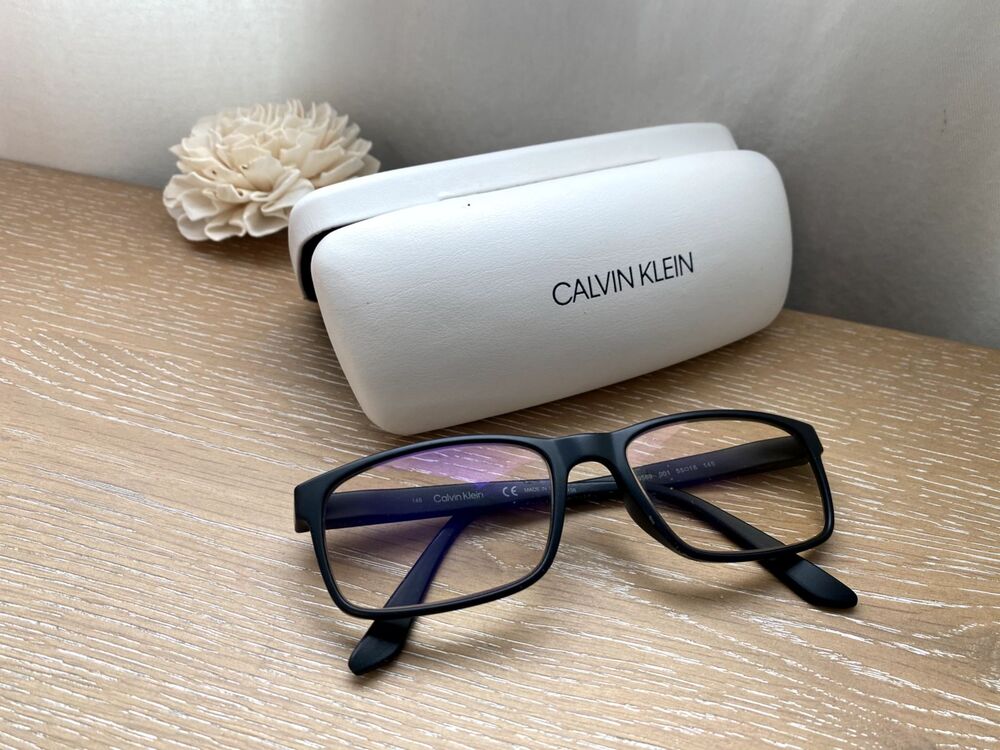 Authentic Calvin Klein Men's Eyeglass Frames - Black Rectangular Full-Rim